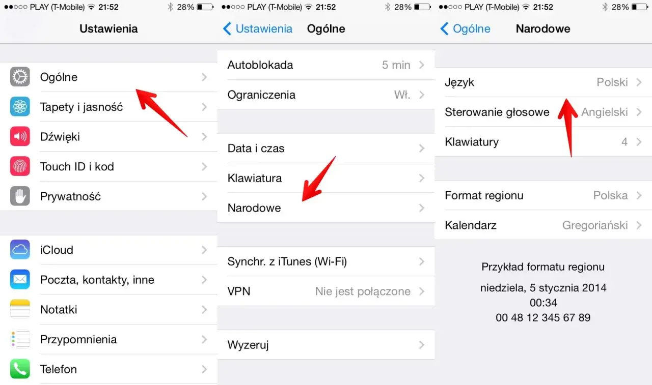 Jak zmienić język w aplikacji ING: Ustawienia > Ogólne > Narodowe > Język.