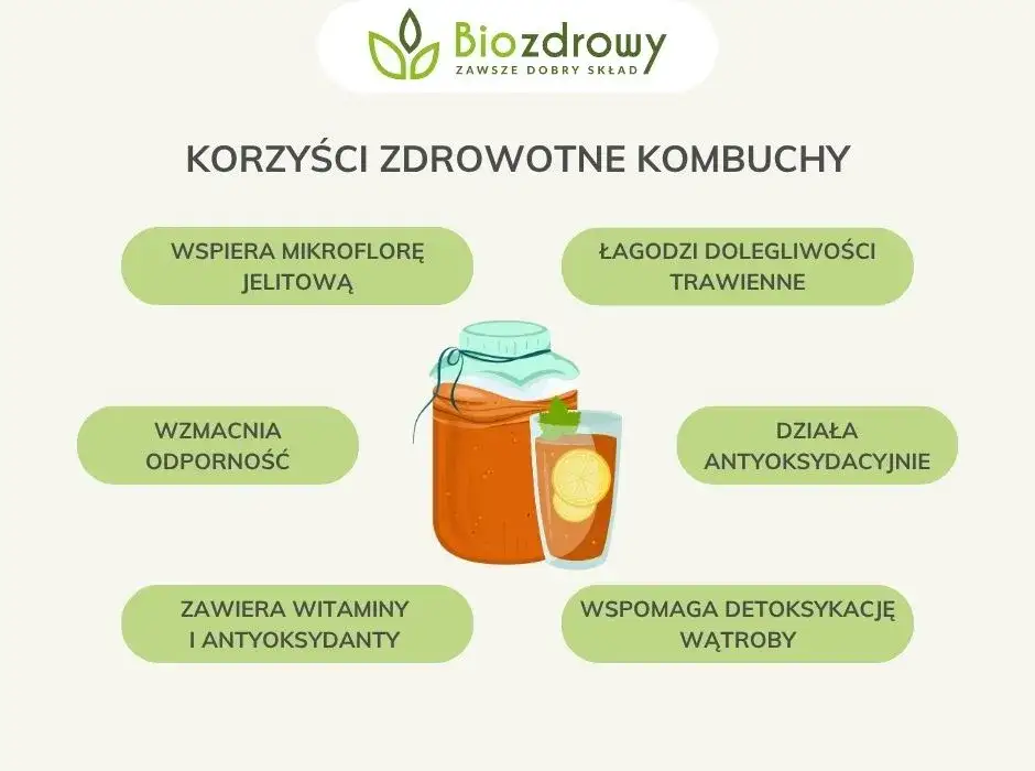 Kombucha: Na co jest dobra? Korzyści, ryzyka i jak pić!