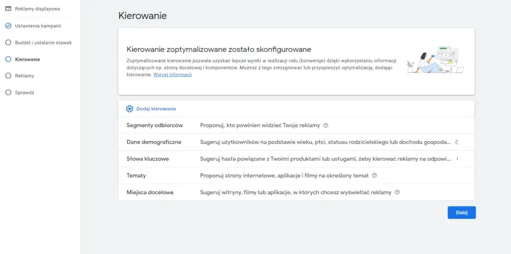 Czy w sieci reklamowej mogę wyświetlić reklamę na dowolnej stronie?