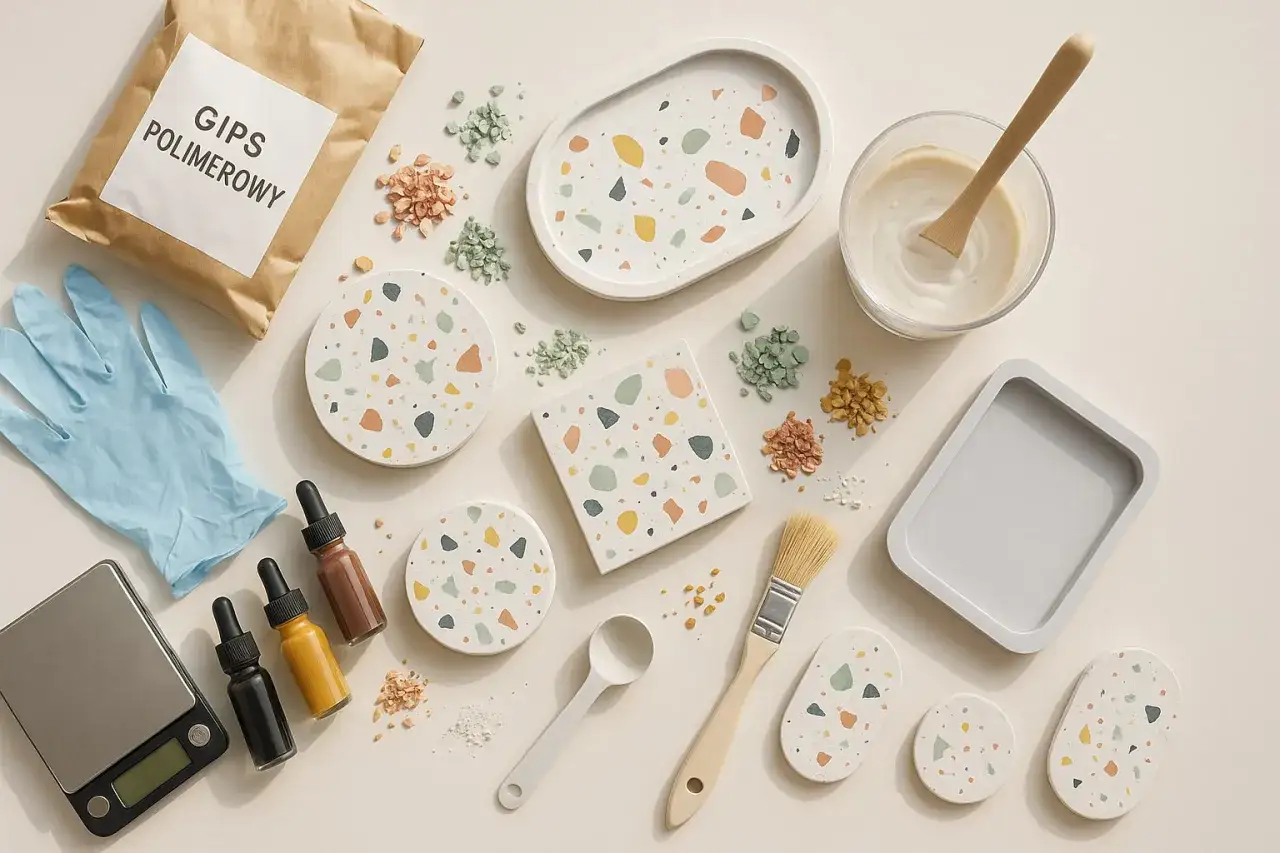 Materiały do tworzenia własnych ozdób z gipsu polimerowego: gips, barwniki, foremki, rękawice, waga. Jak zrobić odlew z gipsu?
