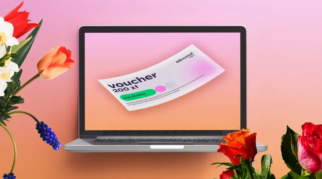 Laptop z voucherem 200 zł na bilety. Idealny prezent, by wybrać się do klubu komediowego.