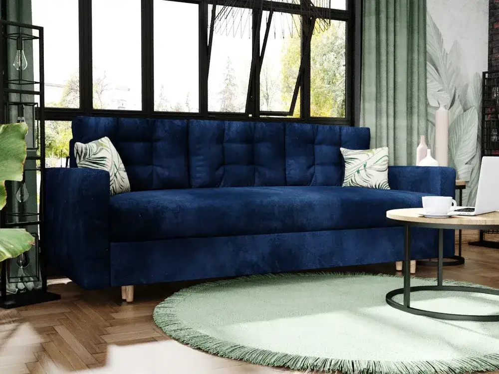 Granatowa kanapa w salonie: Jak zaaranżować modne wnętrze?