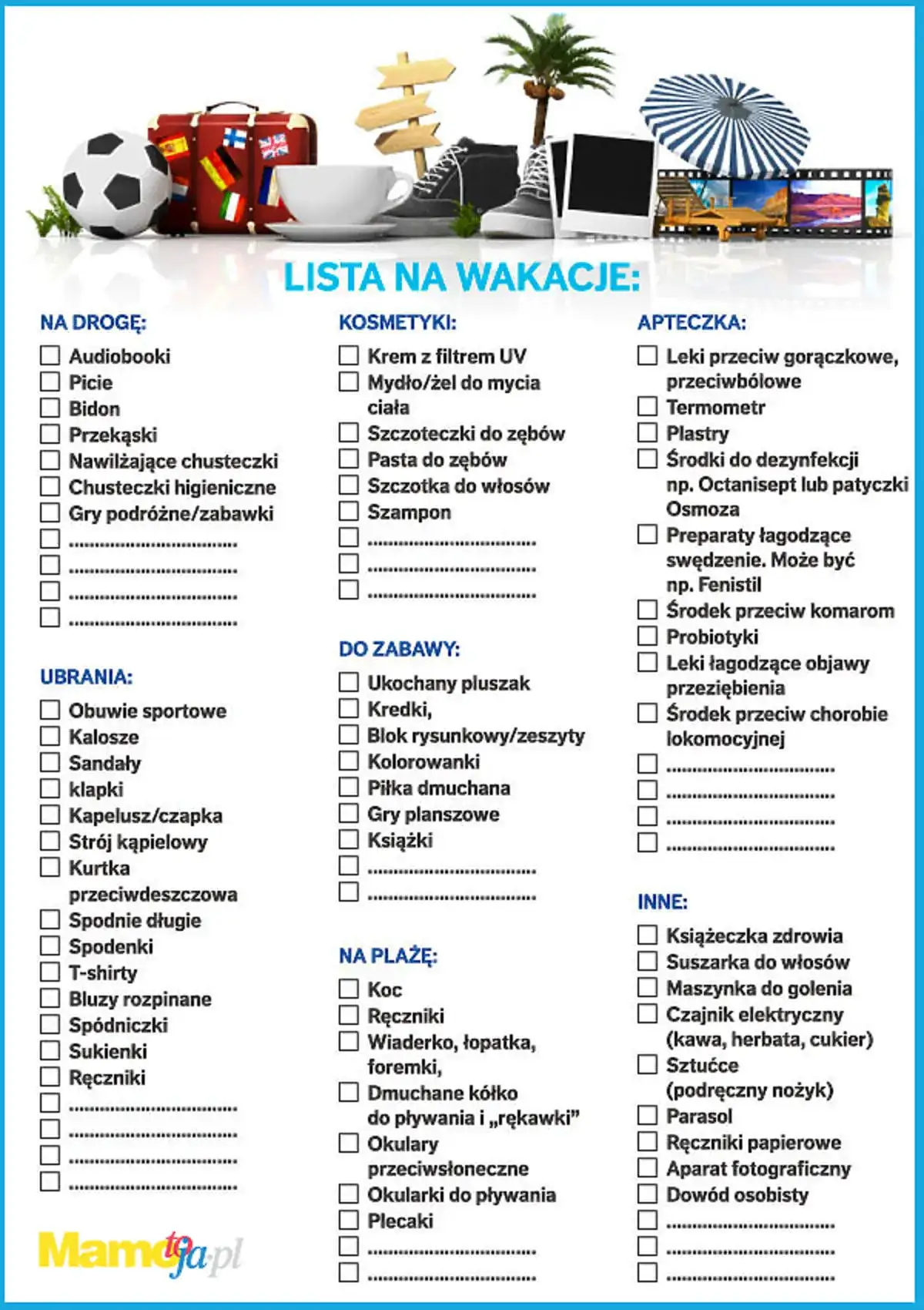Co zabrać na wakacje: ubrania i praktyczne wskazówki na wyjazd