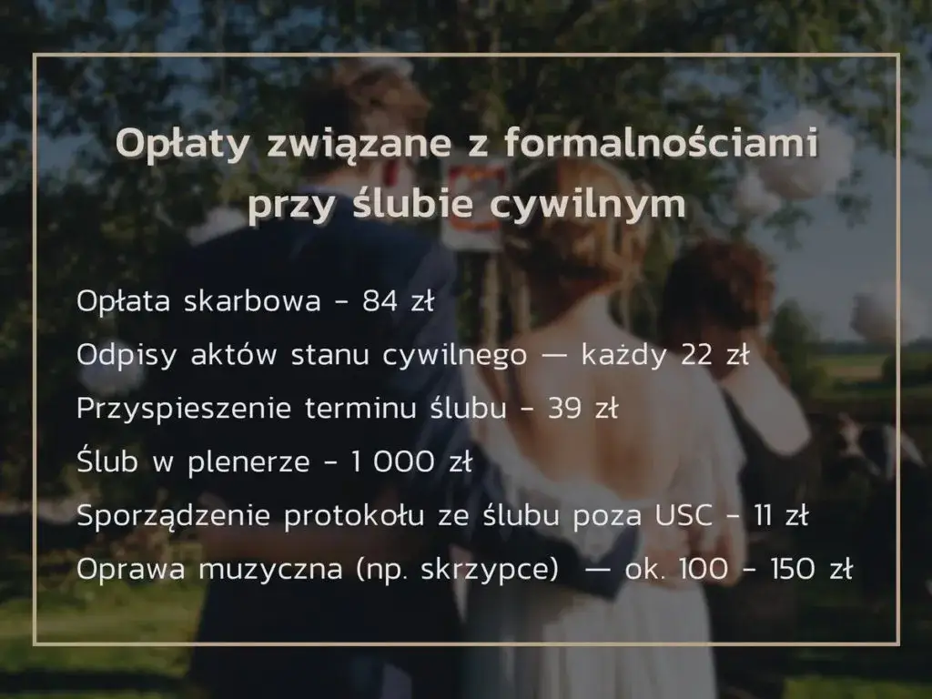 Ślub cywilny: Dokumenty, opłaty i procedura krok po kroku
