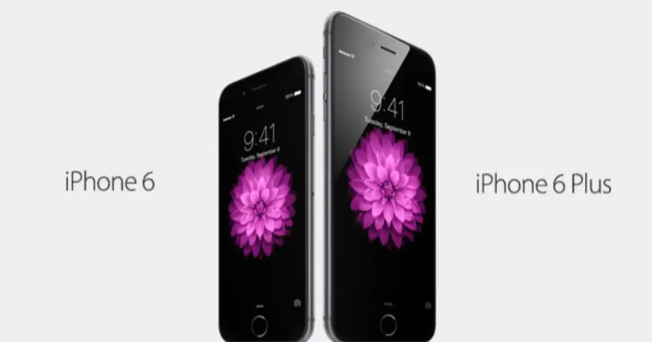 Dwa telefony iPhone 6 i iPhone 6 Plus z różowym kwiatem na ekranie. Zastanawiasz się, ile kosztuje iPhone 6?