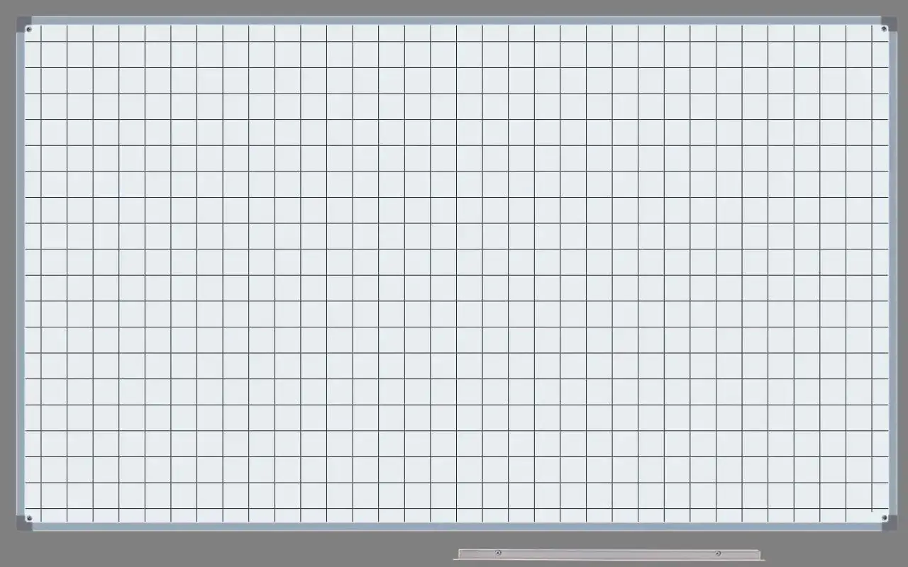 Siatka milimetrowa 5x5 mm na białej tablicy.