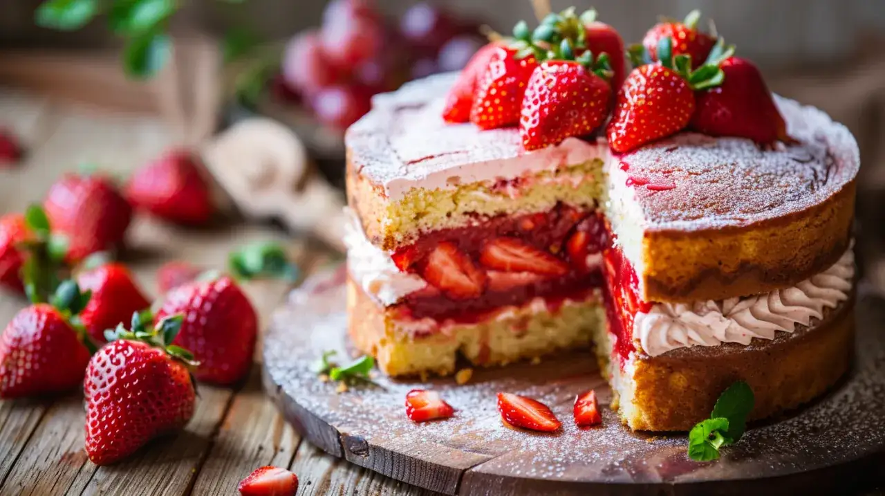 Ciasto wegańskie z owocami - Przepis na wegańskie ciasto z truskawkami