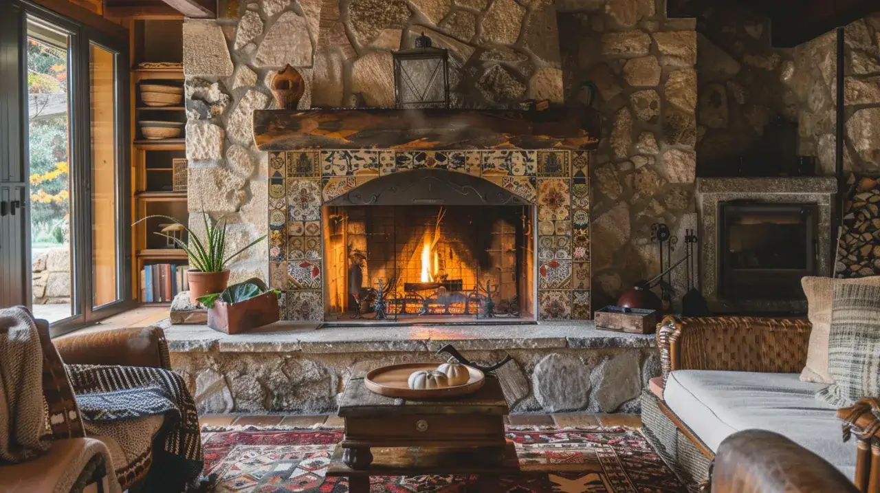 Płytki w stylu wiejskim: Jakie płytki najlepiej pasują do kominków?