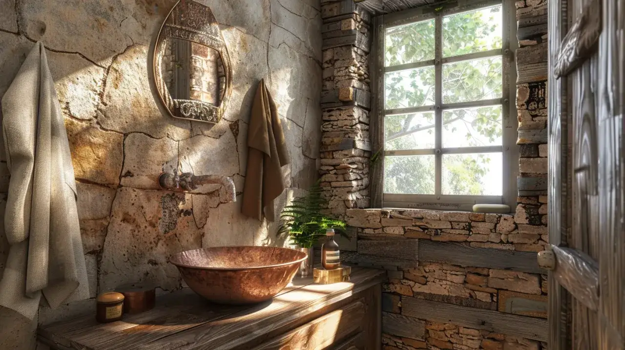 Płytki rustykalne na ścianę: Jakie płytki wybrać do rustykalnej łazienki?