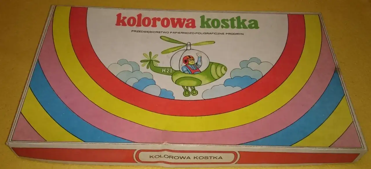 Gra planszowa kolorowa kostka - edukacyjna zabawa dla dzieci, która rozwija umiejętności kolorów