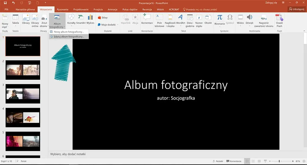 Jak zrobić album fotograficzny w PowerPoint - krok po kroku z poradami