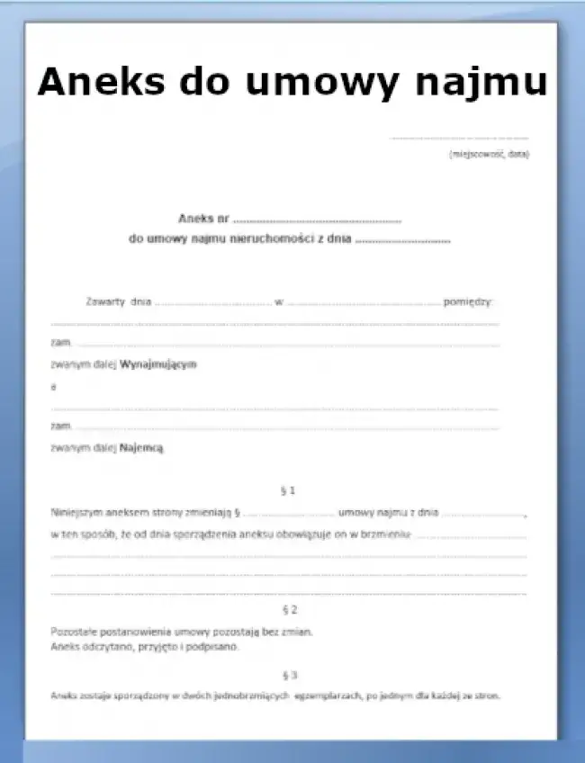Prosty sposób napisania aneksu do umowy najmu bez prawnych wpadek