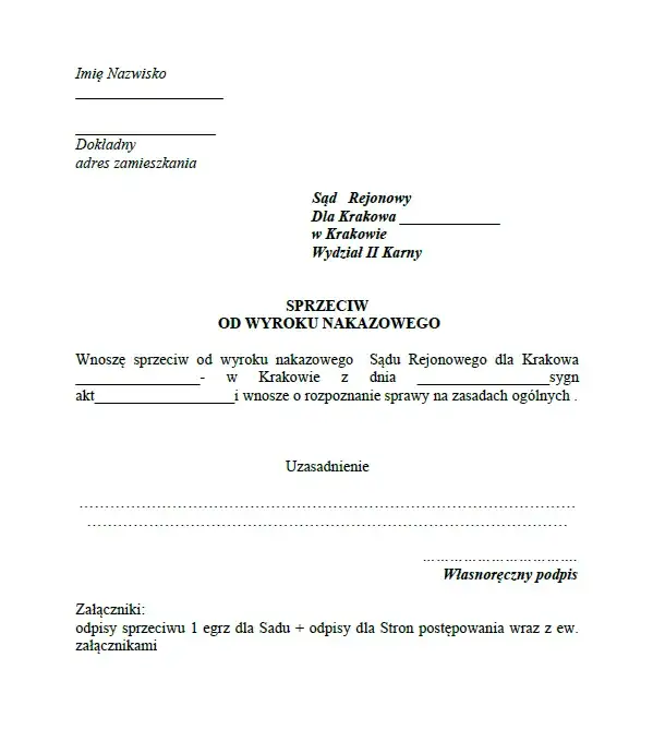 Jak skutecznie napisać sprzeciw od wyroku nakazowego - krok po kroku
