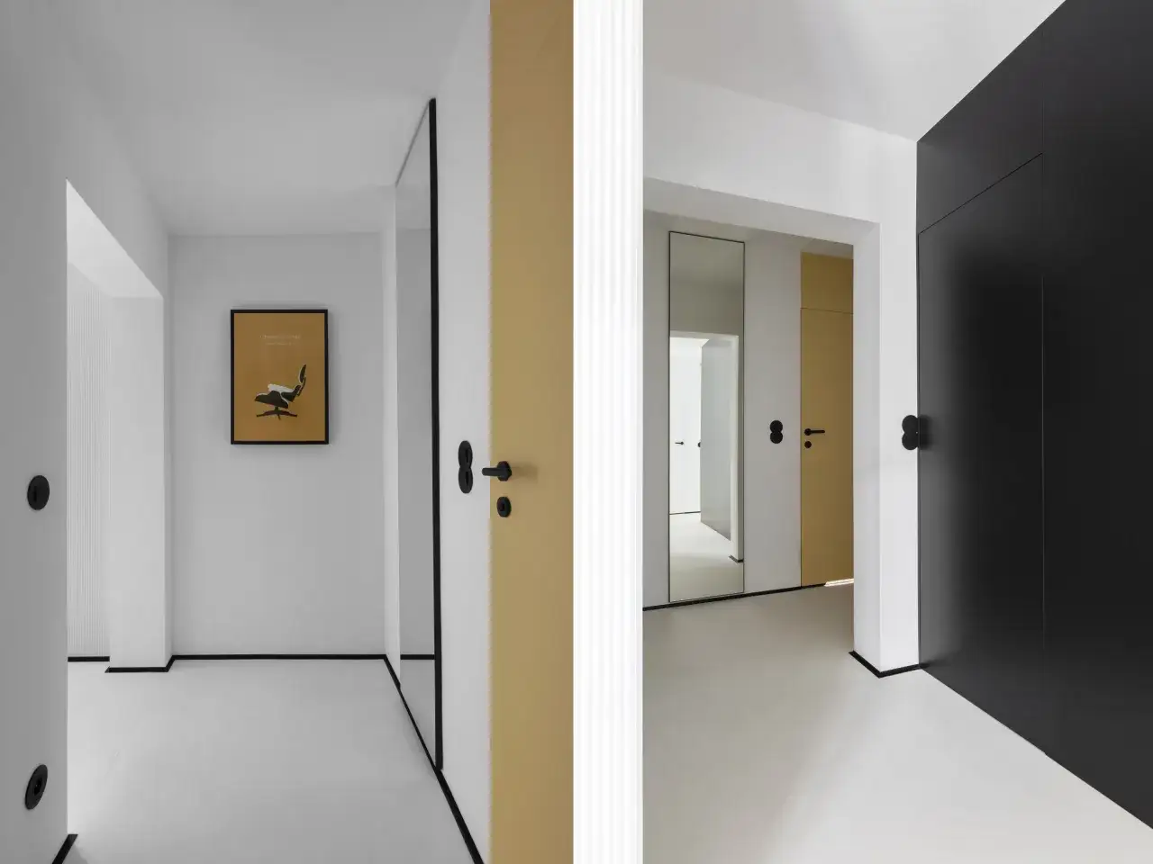 Jak powiększyć wąski przedpokój? Lustro i farba to klucz!