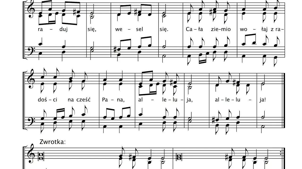 Cała ziemio wołaj partytura – znajdź nuty na Wielkanocne liturgie