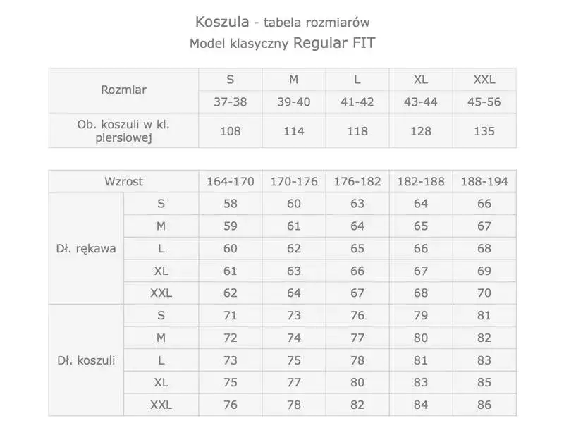 Rozmiar koszuli 16: 41 cm (L) Przewodnik po idealnym dopasowaniu