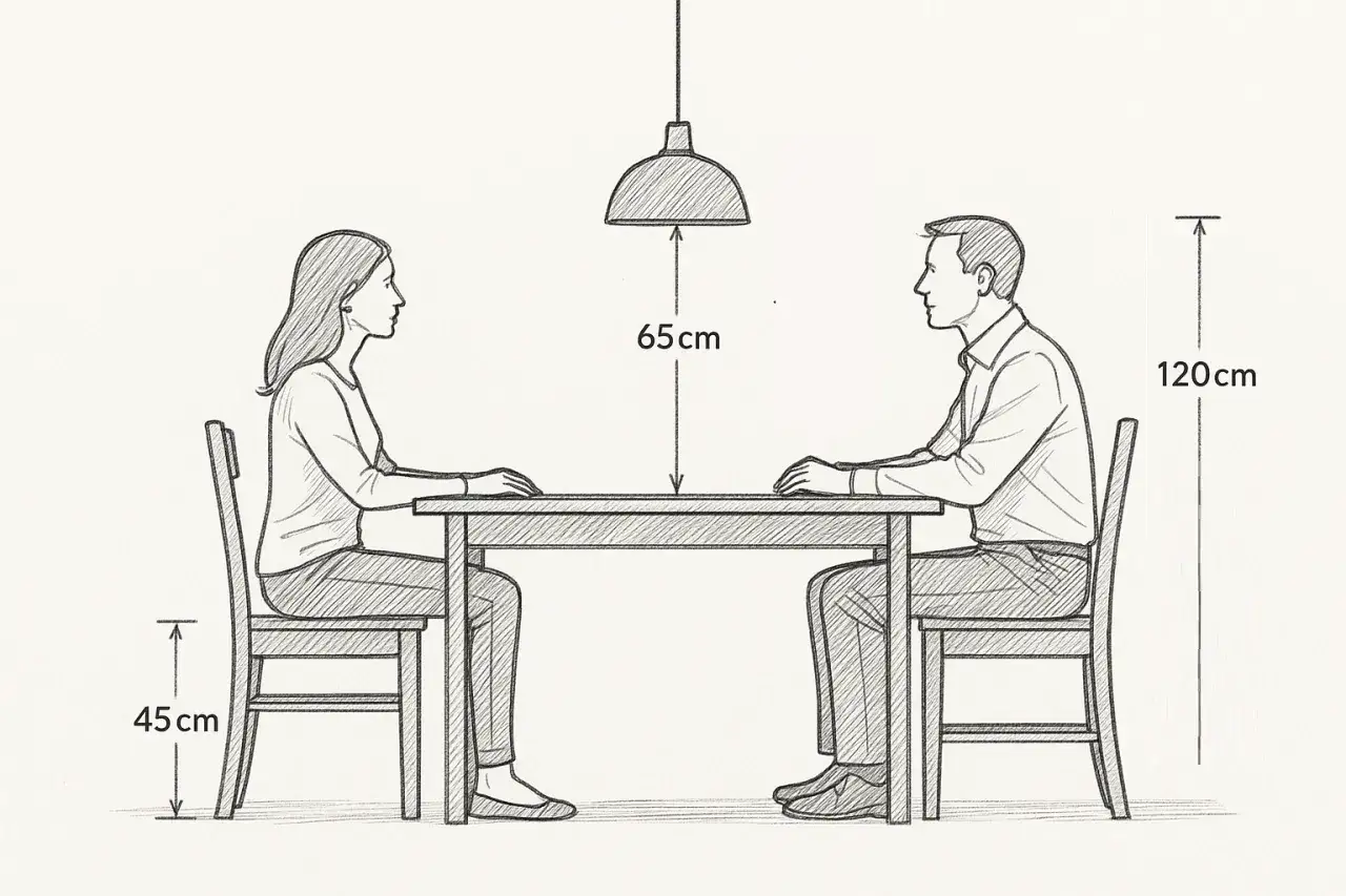 Lampa nad stołem: Idealna wysokość, by nie raziła w oczy!