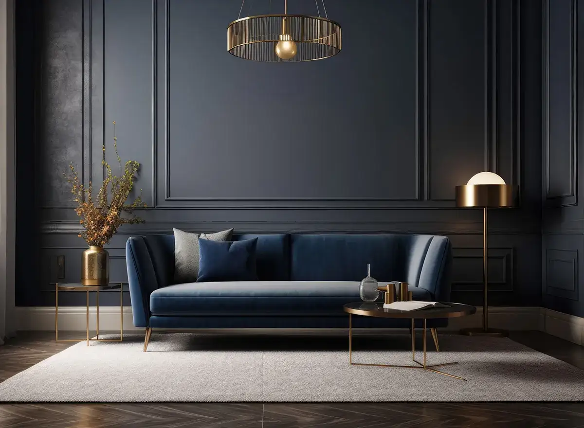 Jakie meble do granatowej kanapy? Stwórz piękne wnętrze bez błędów