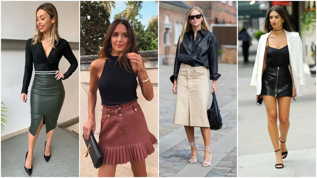 Estilos irresistibles de faldas de piel que no puedes dejar pasar