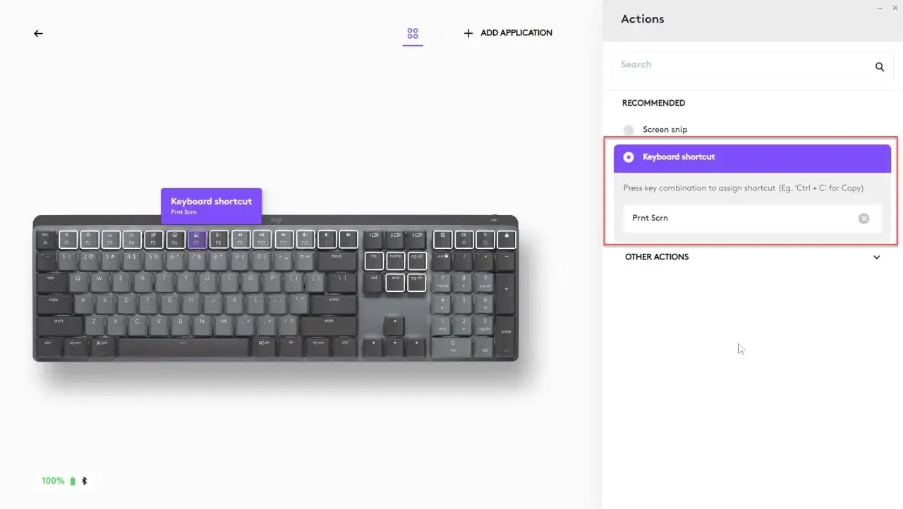 Klawisz print screen (Prnt Scrn) ustawiony jako skrót klawiszowy.