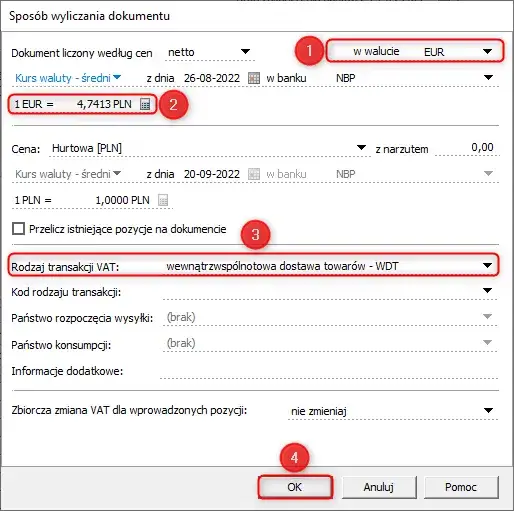 Jak obliczyć kurs przy zapłacie za fakturę w walucie obcej?