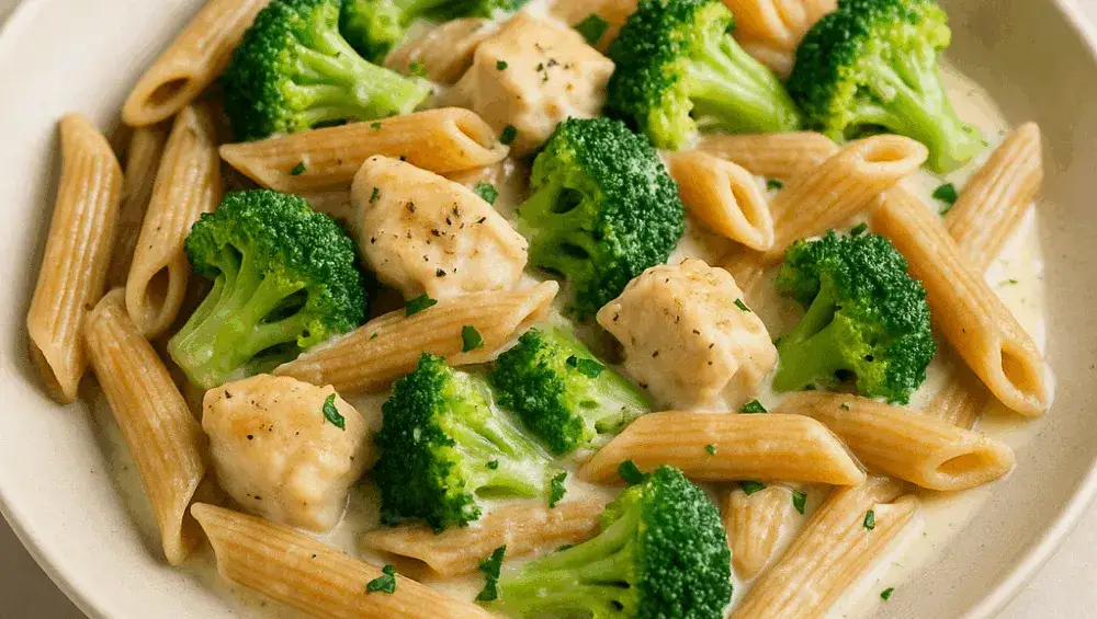 Penne z brokułami w sosie śmietanowym – prosty przepis na obiad