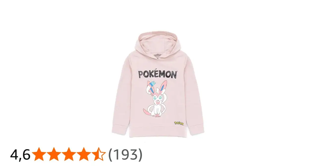 Różowa bluza z kapturem dla dziewczynki z postacią Sylveon z Pokemon.