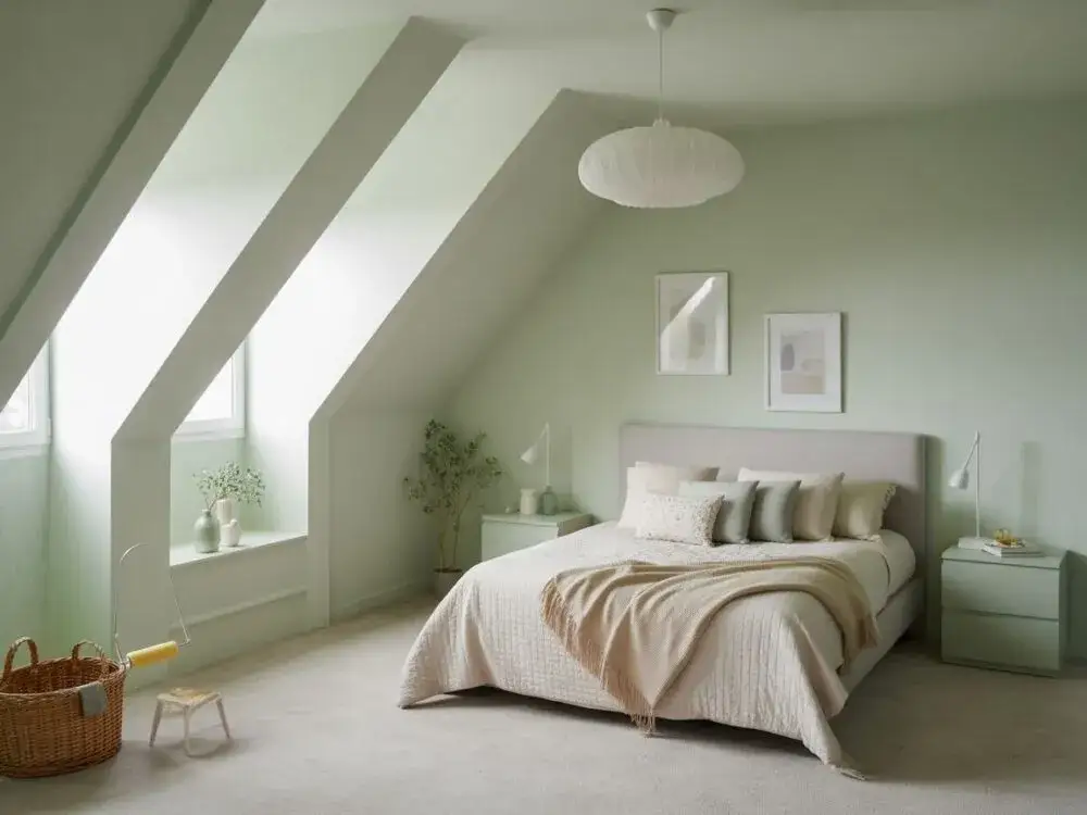 Jak pomalować skosy w sypialni? Powiększ i rozjaśnij poddasze!