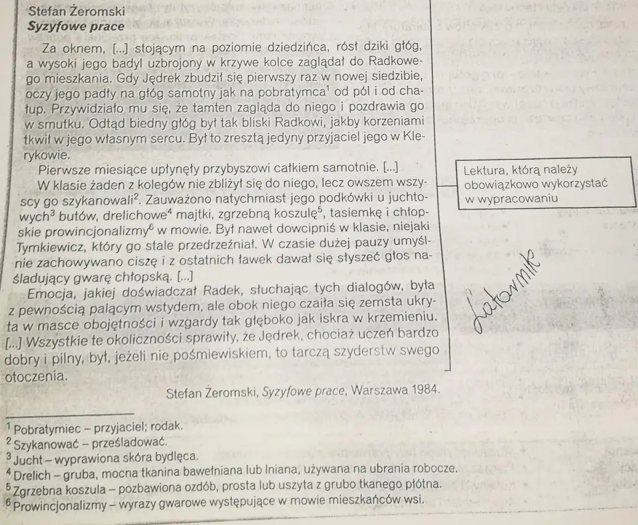 Rozprawka o bohaterze literackim, którego podziwiam - cechy i inspiracje