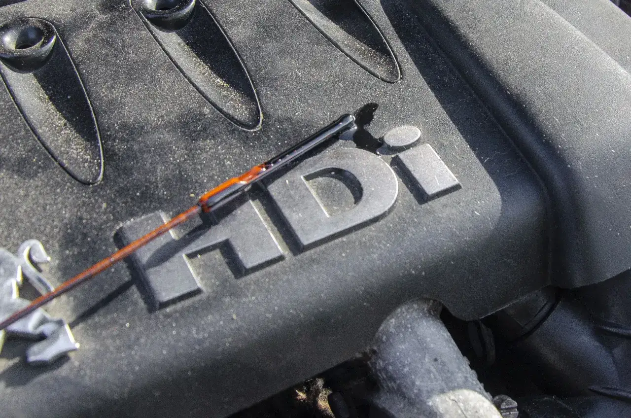 Miarka oleju na silniku HDI. Czarny olej w dieslu zaraz po wymianie? To normalne, wynika z sadzy.