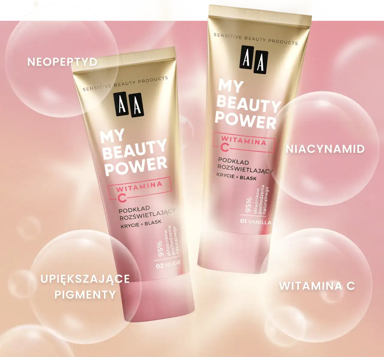 Podkład AA rozświetlający - naturalny blask i pielęgnacja skóry