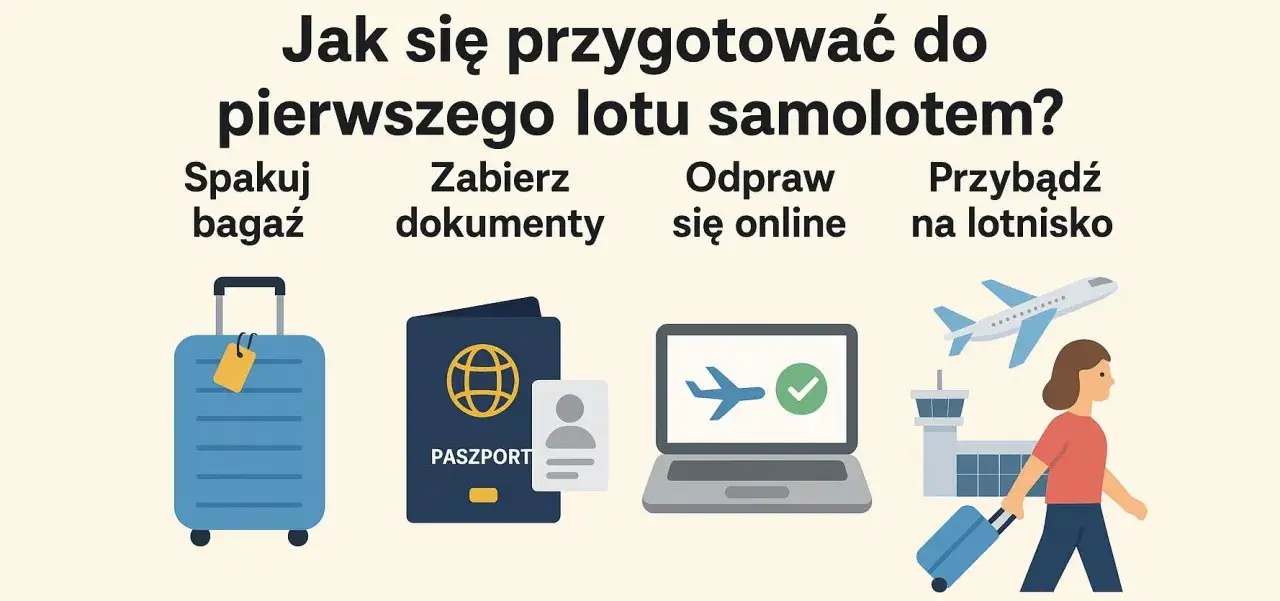 Przygotowanie do lotu: spakuj bagaż, zabierz dokumenty, odpraw się online. Pamiętaj, ile trzeba być szybciej na lotnisku, by wszystko przebiegło sprawnie.