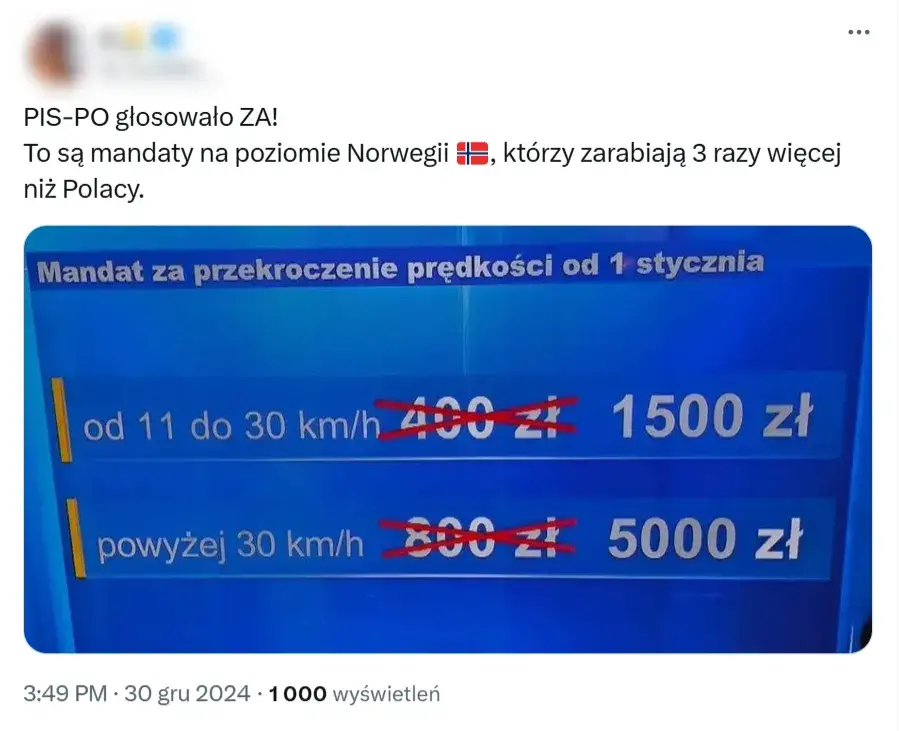 Przekroczenie prędkości o 30 km – jaki mandat grozi kierowcy?