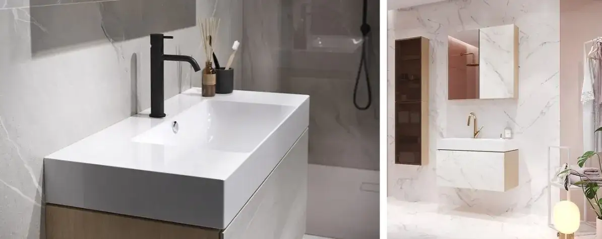 Idealna wysokość szafki pod umywalkę nablatową? Sprawdź wzór!