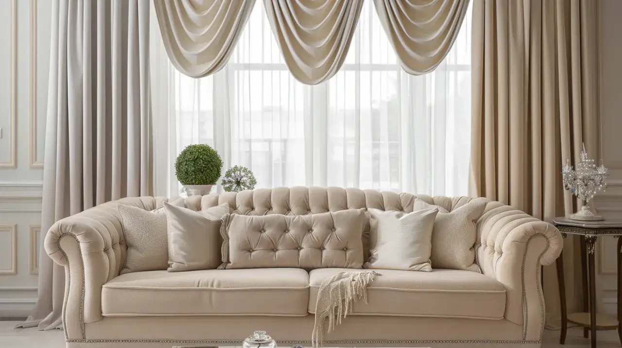 Stylowe kanapy do salonu: Jakie lambrekiny są najmodniejsze do stylowego salonu?