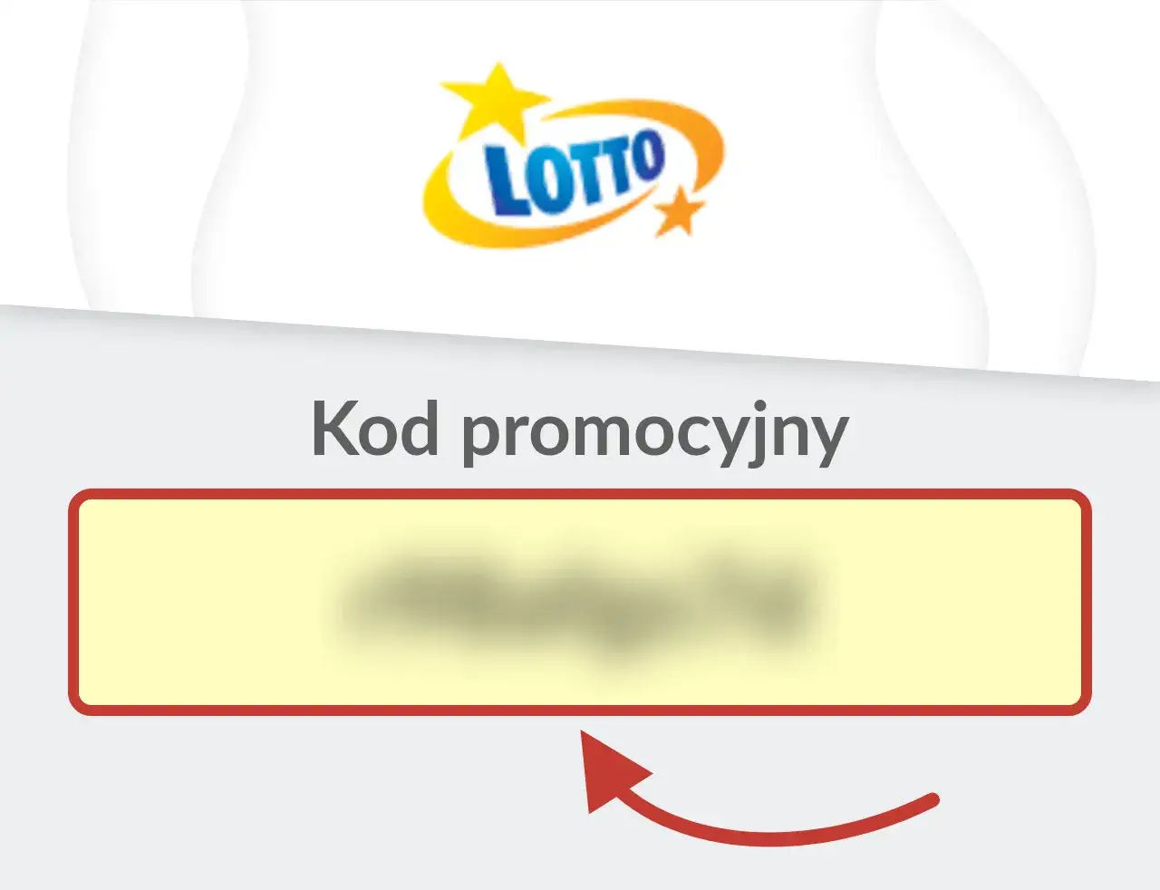 Pole do wpisania kodu promocyjnego Lotto. Tutaj wpisz swój kod, by skorzystać z promocji.