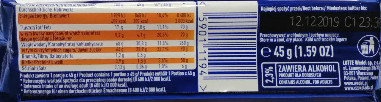Ile kcal ma babeczka czekoladowa Wedel? Zaskakujące wartości odżywcze!