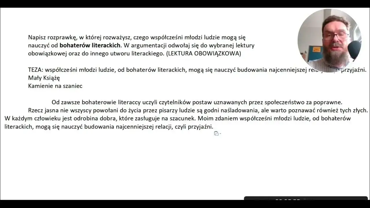 Rozprawka o bohaterze literackim, którego podziwiam – inspiracje i przykłady