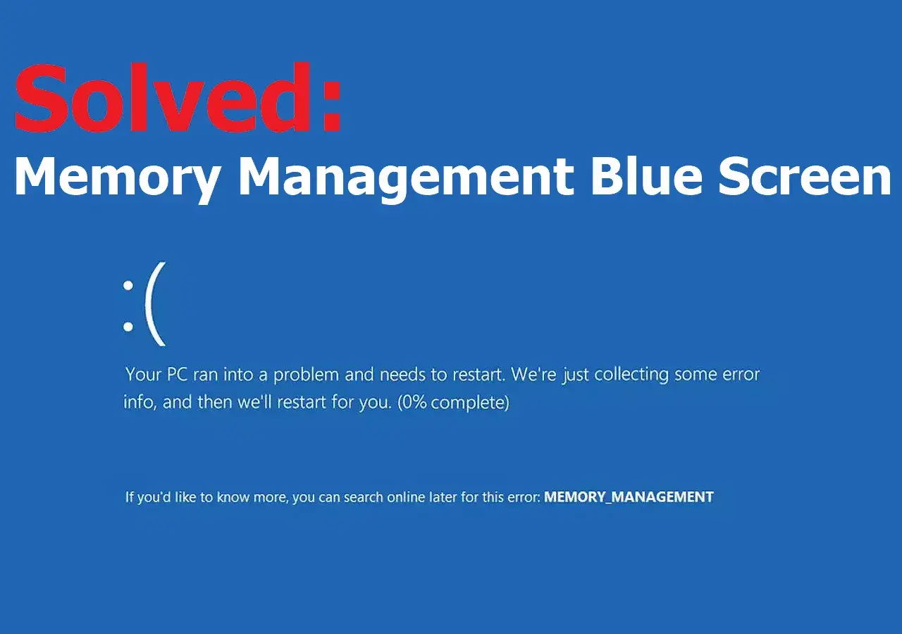 Rozwiązany problem: blue screen windows 11, błąd Memory Management. Komputer wymaga restartu.