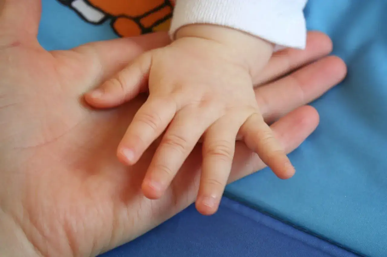 Dłoń dziecka na dłoni dorosłego. To pierwszy, ważny krok w programie rozwoju.