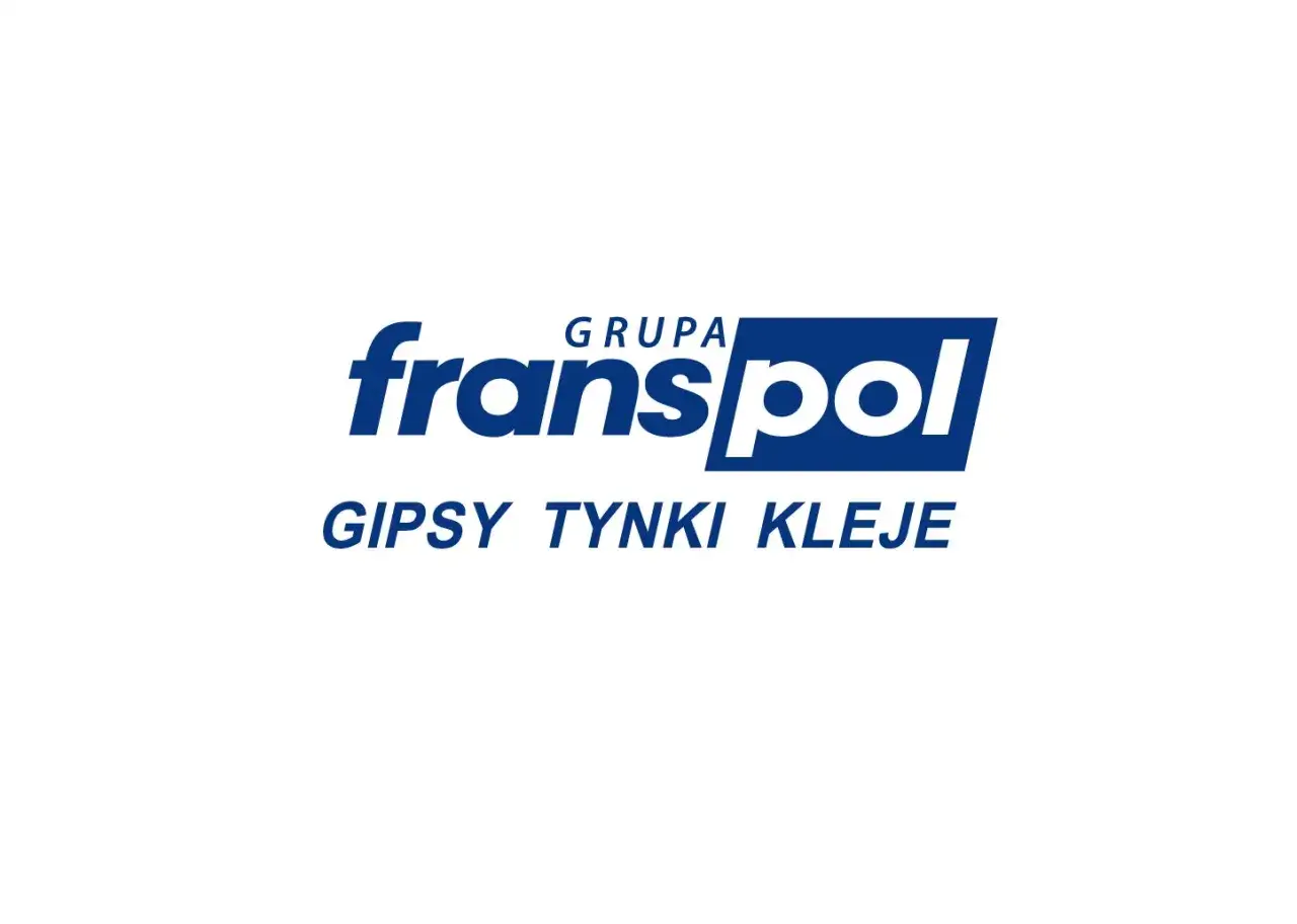 Logo Grupa Franspol. Produkty: gipsy, tynki, kleje. Idealne do szpachlowania.