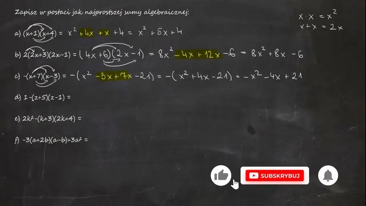 Jak zapisać w postaci jak najprostszej sumy algebraicznej? Proste kroki!