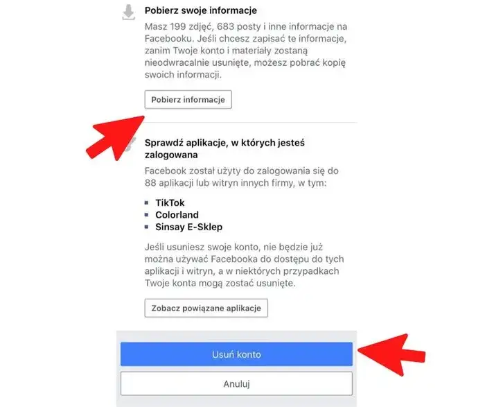 Jak zamknąć Facebooka na zawsze i uniknąć utraty danych
