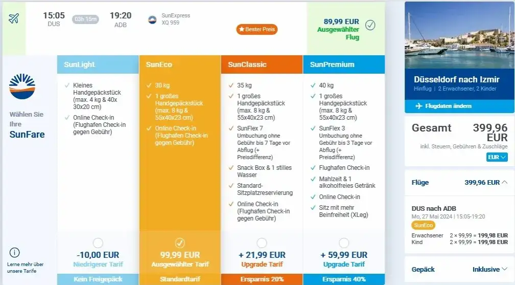 SunExpress Zusatzgepäck: Kosten & Online buchen | Der Guide