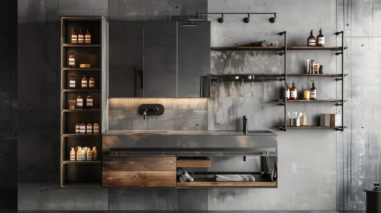 Szafka wisząca industrialna: Jakie szafki łazienkowe w stylu industrialnym wybrać?