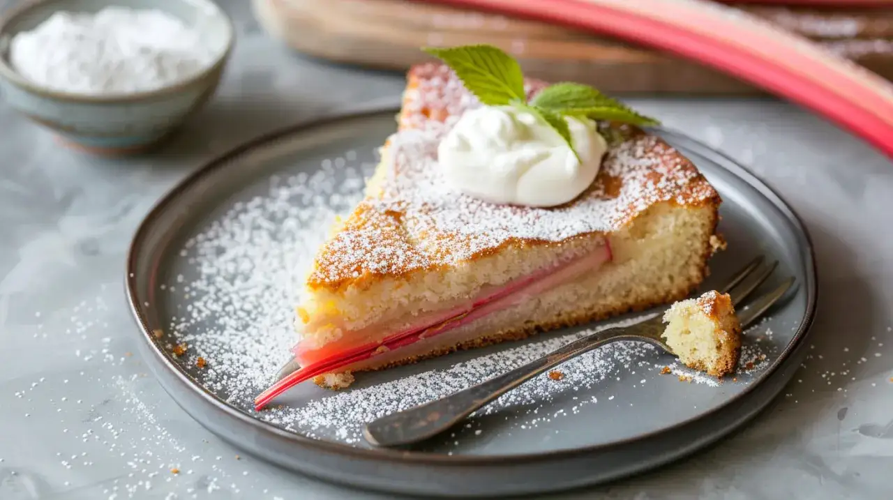 Ciasto z rabarbarem fit - Zdrowe i lekkie ciasto z rabarbarem bez cukru