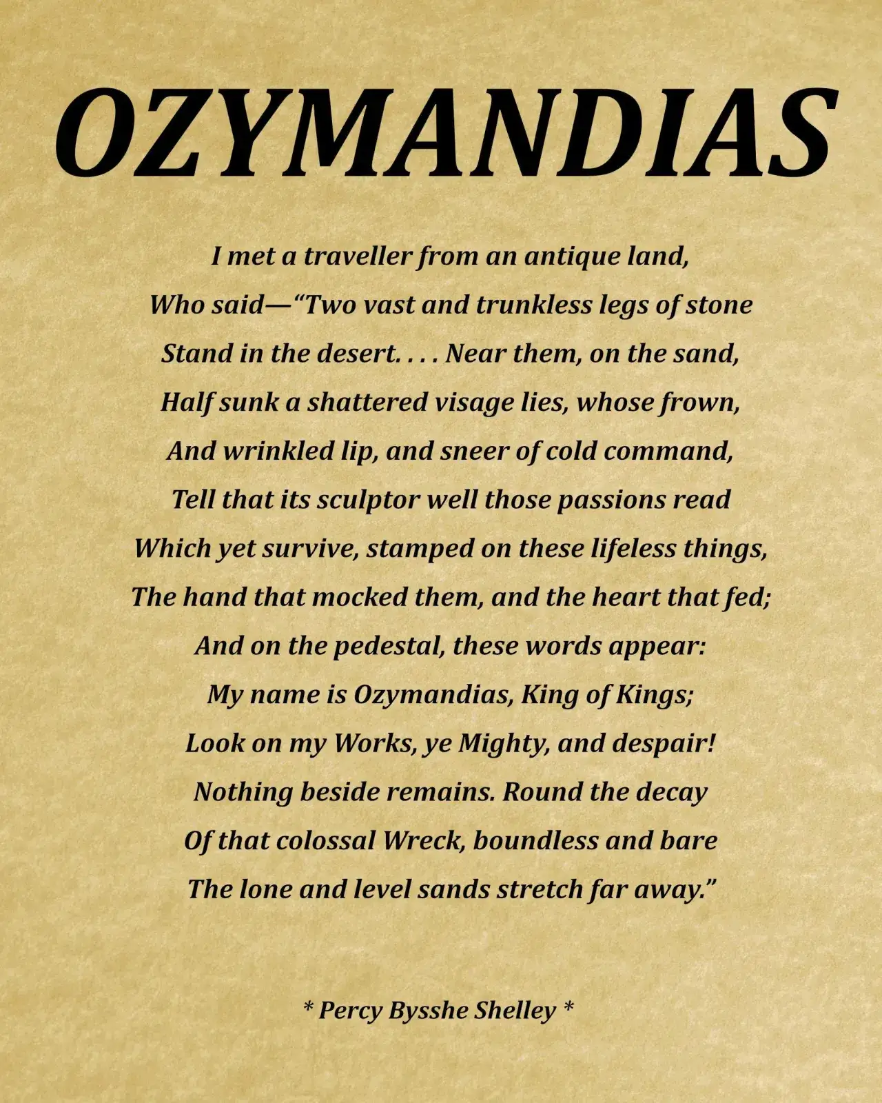 Ozymandias wiersz – pełny tekst, analiza i znaczenie utworu Shelley’ego