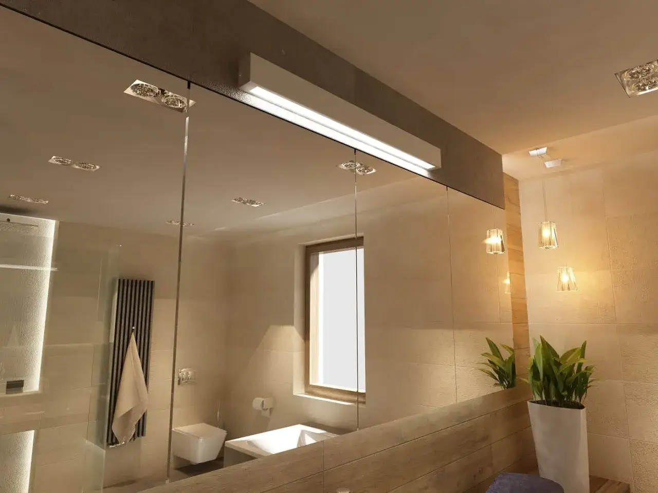 Jaką lampę nad lustro do łazienki wybrać, by uniknąć cieni?