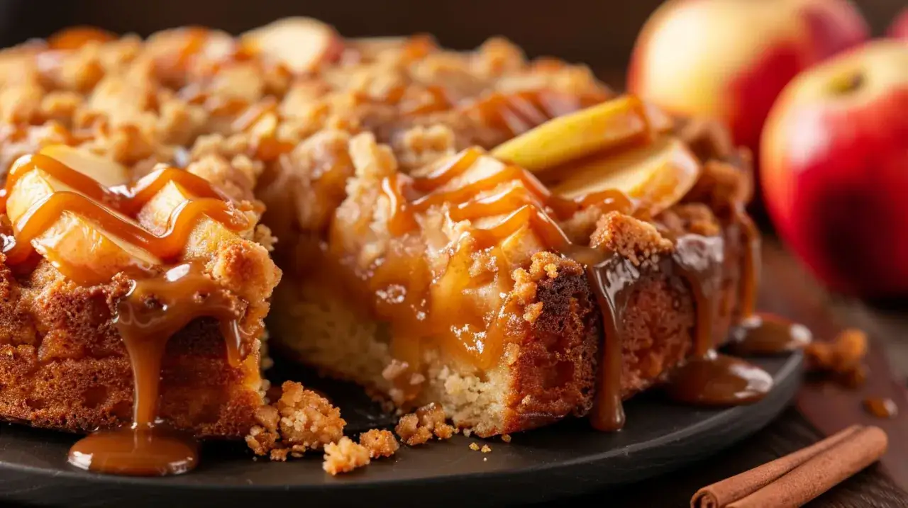 Proste ciasto z kajmakiem - Przepis na pyszne ciasto z karmelem i jabłkami