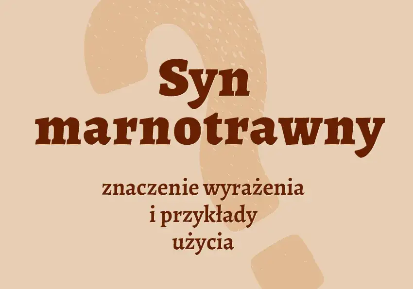 Syn marnotrawny frazeologizm - znaczenie i biblijne konteksty